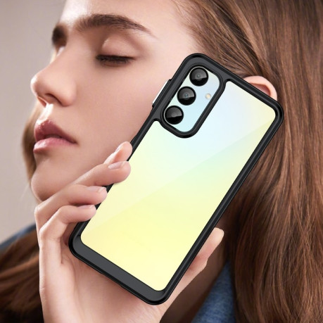 Противоударный чехол  Colorful Acrylic Series с цветной силиконовой боковиной на Samsung Galaxy A26 5G - черный