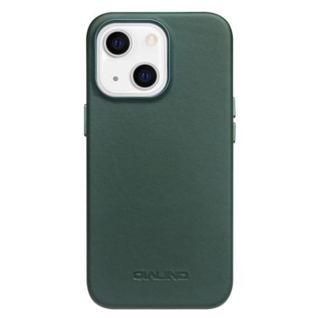 Шкіряний чохол QIALINO Nappa Leather Case (з MagSafe Support) для iPhone 14/13 - зелений