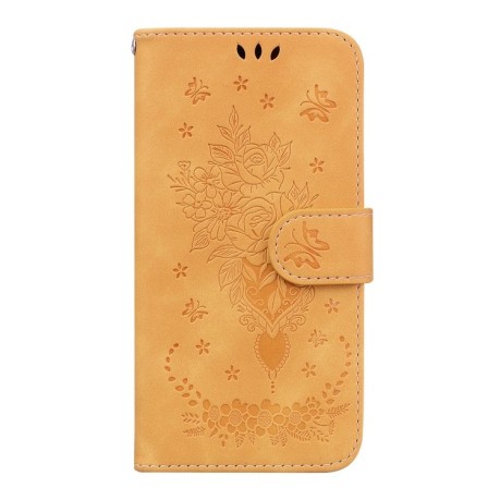 Чехол-книжка Butterfly Rose Embossed для OnePlus 10R / Ace - желтый