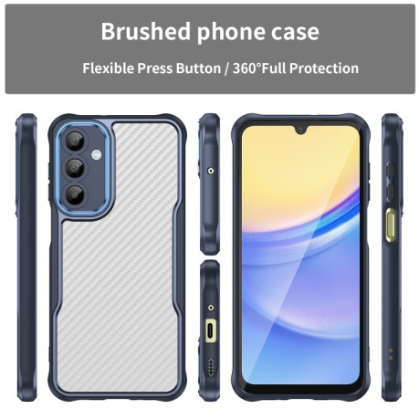Ударозащитный чехол Carbon Fiber Texture Translucent на Samsung Galaxy A16 5G - синий
