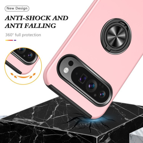Противоударный чехол HMC 360 Degree Rotating Holder для Google Pixel 9 Pro - розовое золото