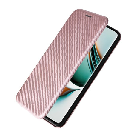 Чохол- книжка Carbon Fiber Texture на Realme 11 Pro / 11 Pro+ - рожевий