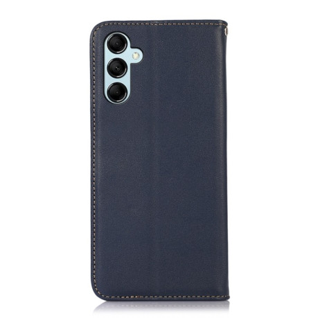 Кожаный чехол-книжка KHAZNEH Nappa Top Layer на Samsung Galaxy A55 5G - синий
