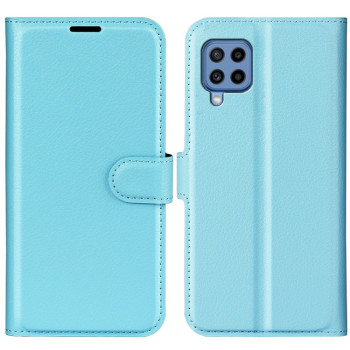 Чехол-книжка Litchi Texture для Samsung Galaxy M22 - синий