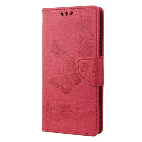 Чехол-книжка Floral Butterfly для Samsung Galaxy M53 5G - красный