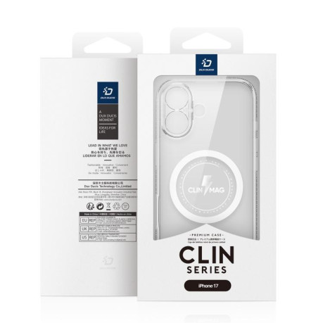 Противоударный чехол DUX DUCIS Clin Series Magsafe для iPhone 17 - прозрачный