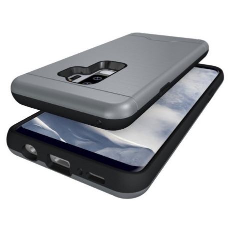 Противоударный чехол на Samsung Galaxy S9+/G965 Brushed Texture серый