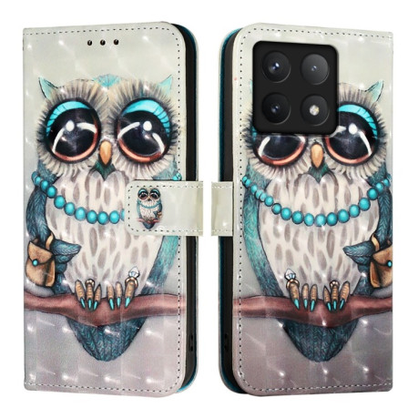 Чохол-книжка 3D Painting для Xiaomi 14T Pro - Owl