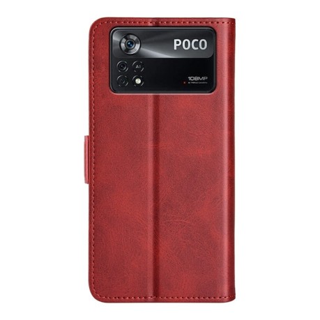 Чохол-книжка Dual-side Magnetic Buckle для Xiaomi Poco X4 Pro 5G - червоний