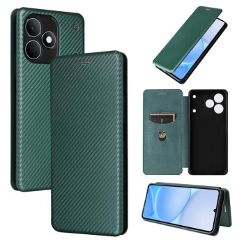 Чехол-книжка Carbon Fiber Texture на Realme Note 80 4G — зелёный