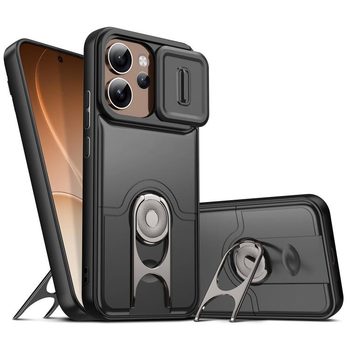 Протиударний чохол Escase зі шторкою камери та обертовим тримачем на OPPO Reno15 Pro 5G Global — чорний