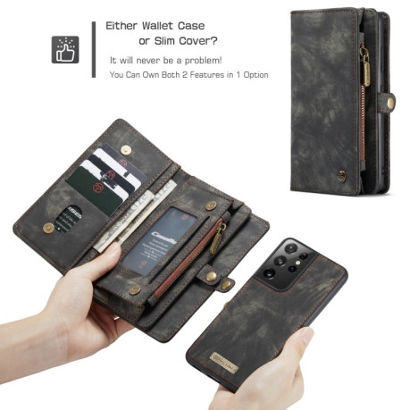 Чохол-гаманець CaseMe 008 Series Zipper Style Samsung Galaxy S21 Ultra - чорний