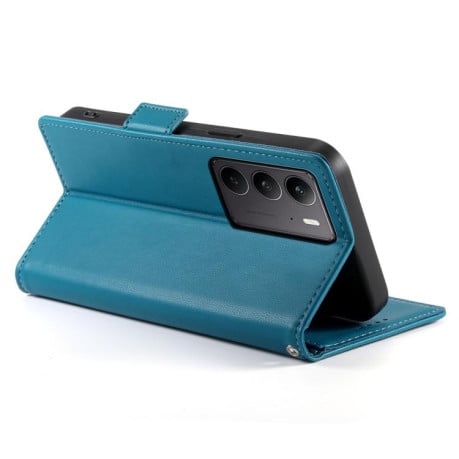 Чохол-книжка Side Buckle Magnetic Frosted Leather на Realme C75 / Realme 14x - синій