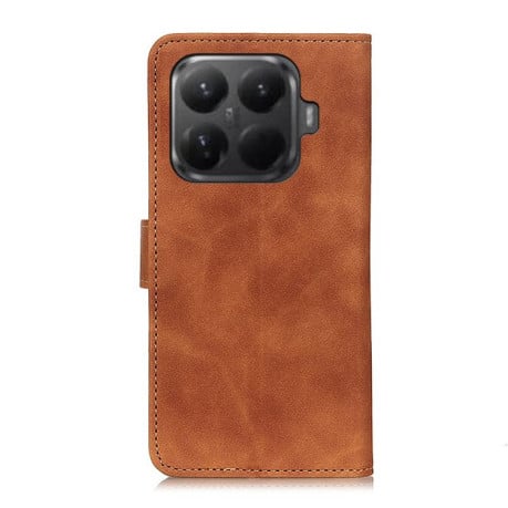 Чехол-книжка KHAZNEH с матовой фактурой Cowhide и магнитным хлястиком на Xiaomi 15T Pro 5G Global - коричневый