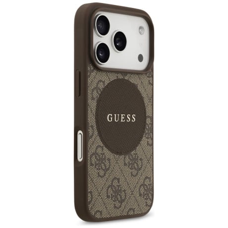 Оригинальный чехол Guess 4G Circle Classic Logo с MagSafe на iPhone 17 Pro - brown