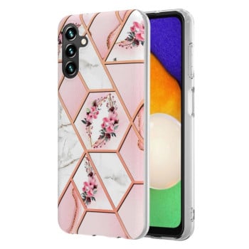 Противоударный чехол Marble Flower для Samsung Galaxy A14 5G - Pink Flower