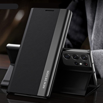 Чехол-книжка Electroplated Ultra-Thin для Samsung Galaxy S23 Ultra 5G - черный