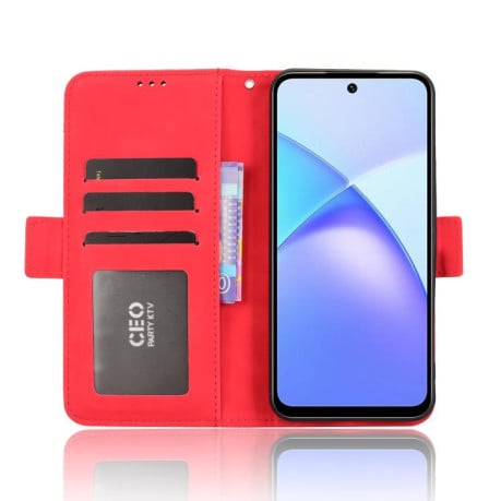 Чехол-книжка Skin Feel с мягкой фактурой Calf на Infinix Smart 10 Plus 4G - красный