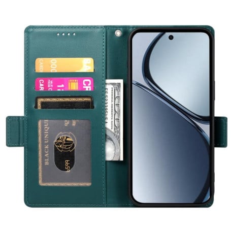 Чохол-книжка Side Buckle Magnetic Frosted Leather на Realme C75 / Realme 14x - зелений