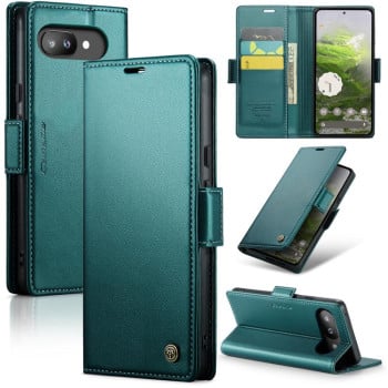 Чохол-книжка CaseMe 023 Butterfly Buckle Litchi Texture RFID Anti-theft Leather для Google Pixel 9a - зелений