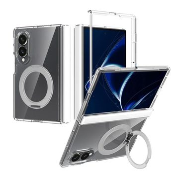 Магнитный чехол Escase с поворотным держателем на Samsung Galaxy Fold8 5G — прозорий