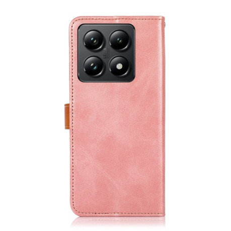 Чехол-книжка KHAZNEH Cowhide Texture на Xiaomi 14T Pro - розовое золото