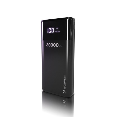 Портативное зарядное устройство Wozinsky power bank 30000mAh 4 x USB with LCD display 4 A - белое