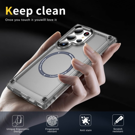 Протиударний чохол Skin Feel TPU + PC MagSafe Magnetic для Samsung Galaxy S25 Ultra 5G - чорний