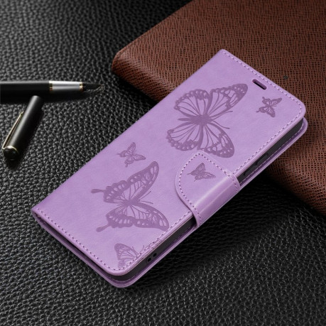 Чохол-книжка Butterflies Pattern Samsung Galaxy S22 Plus 5G - фіолетовий