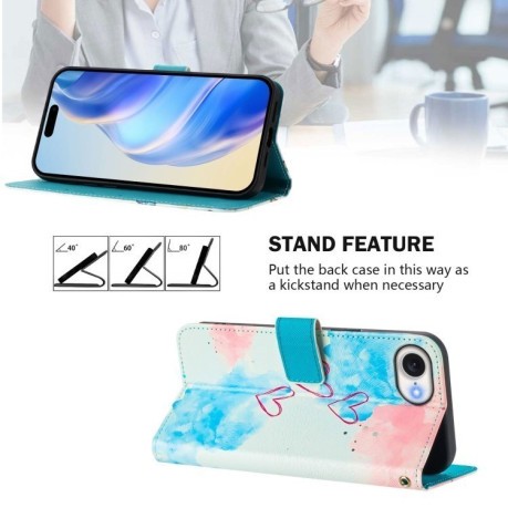 Чехол-книжка Colored Drawing Pattern для iPhone 16e - разноцветный