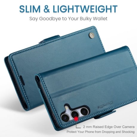 Чохол-книжка CaseMe 023 Butterfly Buckle Litchi RFID Anti-theft Leather  для Samsung Galaxy S25+ 5G - синій
