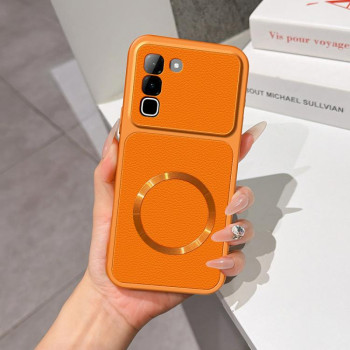 Магнітний чохол Escase Lambskin Series з м'яким покриттям на Infinix Hot 70 4G — помаранчевий
