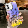 Протиударний чохол Electroplating Laser Flower Ring Holder TPU для iPhone 16 Plus - Drawn Flowers