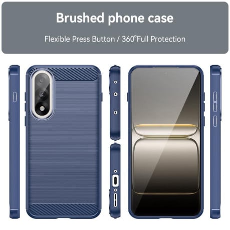 Чехол Brushed Texture Carbon Fiber на OnePlus Nord 5 5G - синий