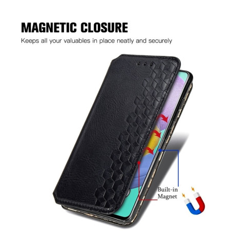 Чехол-книжка Cubic Grid на Samsung Galaxy A51 - черный