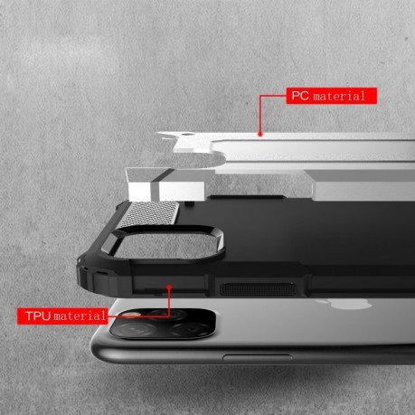 Противоударный чехол Armor Combination Back Cover Case на iPhone 11 - красный