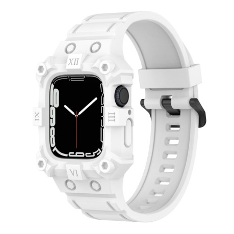 Силиконовый ремешок Integrated Band для Apple Watch Series 8/7 45mm / 44mm / 42mm - белый