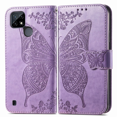 Чохол-книжка Butterfly Love Flower Embossed на Realme C21Y/C25Y - світло-фіолетовий