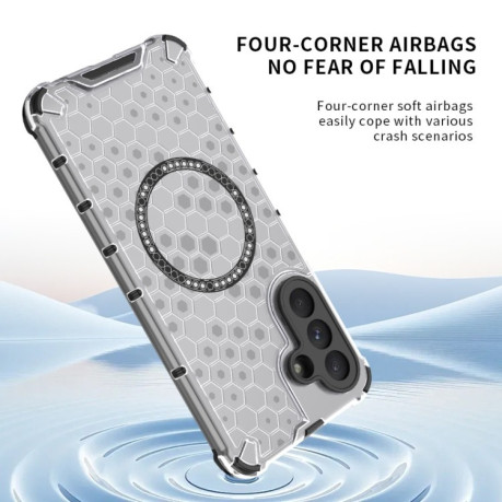 Противоударный чехол Honeycomb Magnetic Ring Shockproof на Samsung Galaxy A56 5G - синий