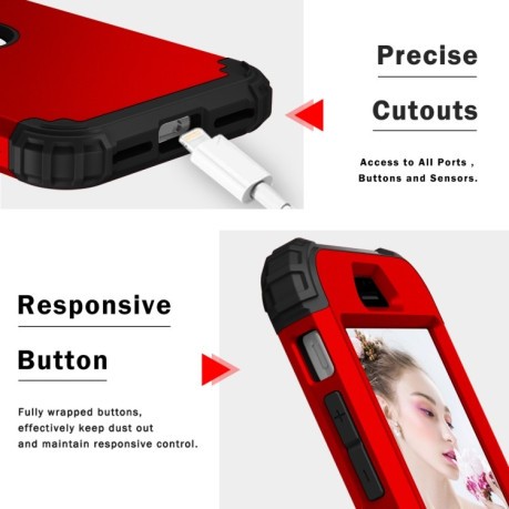 Чохол протиударний Three-piece Anti-drop на iPhone SE 3/2 2022/2020 - червоний