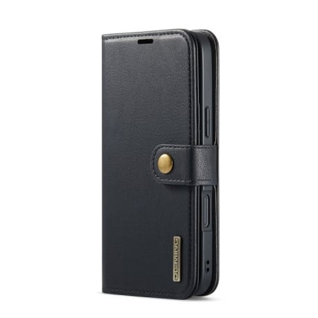 Чехол-книжка DGMING Crazy Horse Texture для iPhone 16 - черный