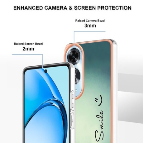 Противоударный чехол Electroplating IMD для OPPO A60 4G - Smile