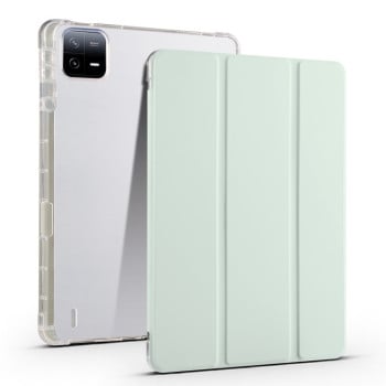Чехол-книжка 3-fold Clear TPU Smart Leather для Xiaomi Pad 7 / 7 Pro - зеленый