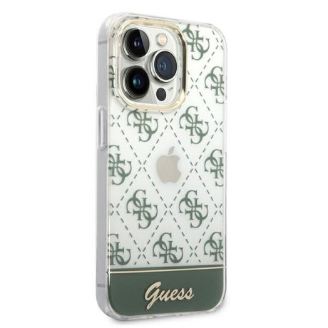 Оригінальний чохол Guess 4G Pattern Script для iPhone 14 Pro Max - khaki 
