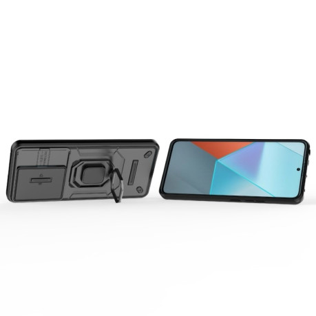 Противоударный чехол Sliding Camshield для Xiaomi Redmi Note 13 Pro 5G/Poco X6 5G - черный