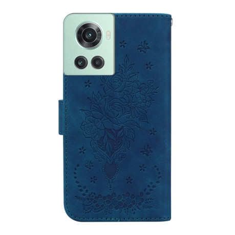 Чехол-книжка Butterfly Rose Embossed для OnePlus 10R / Ace - синий