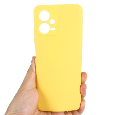 Силиконовый чехол Solid Color Liquid Silicone на Xiaomi Redmi Note 12 Global / Poco X5 - желтый