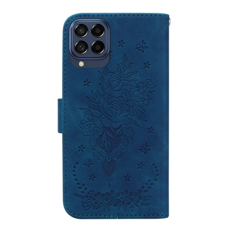 Чохол-книжка Butterfly Rose Embossed Samsung Galaxy M53 5G - синій