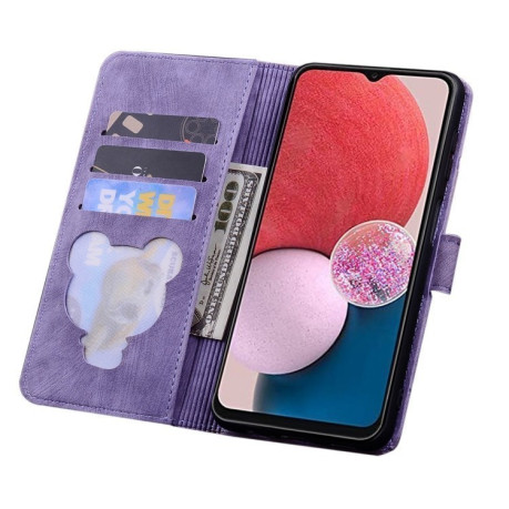 Чохол-книжка Cartoon Sakura Cat для Samsung Galaxy A16 5G - фіолетовий