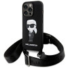 Оригінальний силіконовий чохол Karl Lagerfeld Crossbody Silicone Ikonik для iPhone 15 Pro Max - black(KLHCP15XSCBSKNK)